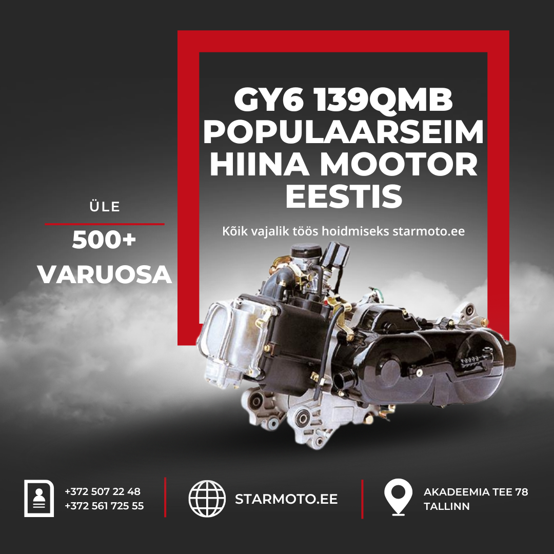 Populaarseim Hiina rolleri mootor Eestis GY6 139QMB, 139QMA