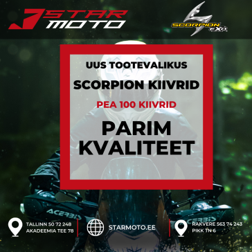 Uus tootevalikus Scorpion kiivrid