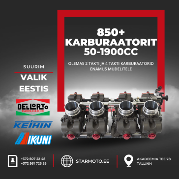 Üle 850 karburaatori mototehnikale