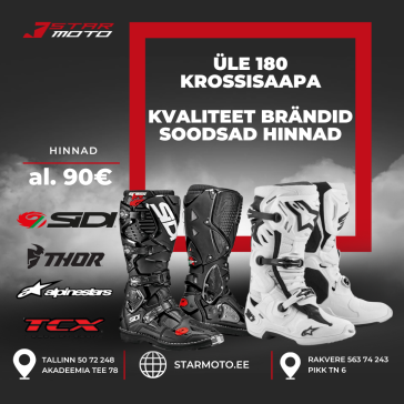 Krossisaapad Sidi, Alpinestars, Thor, Oneal, Moose Racing, TCX