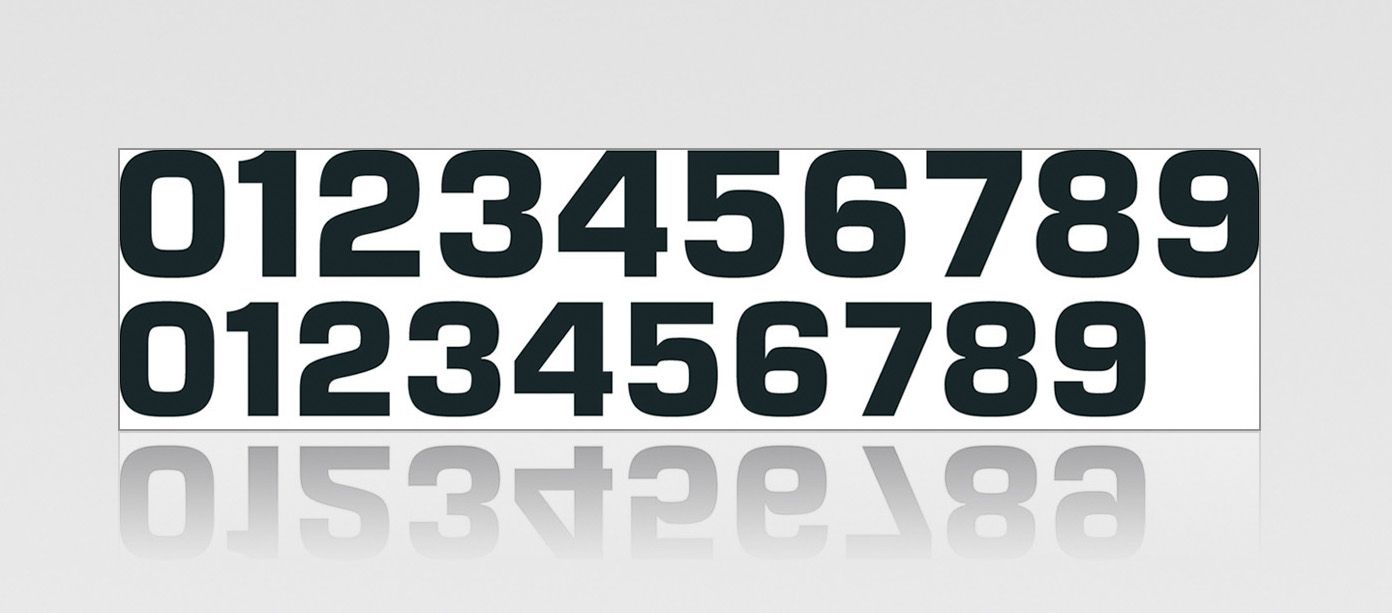 AIR Numbers Stickers Nr 0-9 20cm Yellow 10-pack