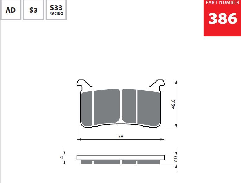 GOLDFREN Brake Pads 386 Ceramic carbon AD
