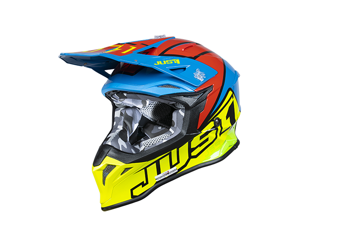 Just1 Helmet J-39 Thruster Fluo Yellow/Red/Blue 