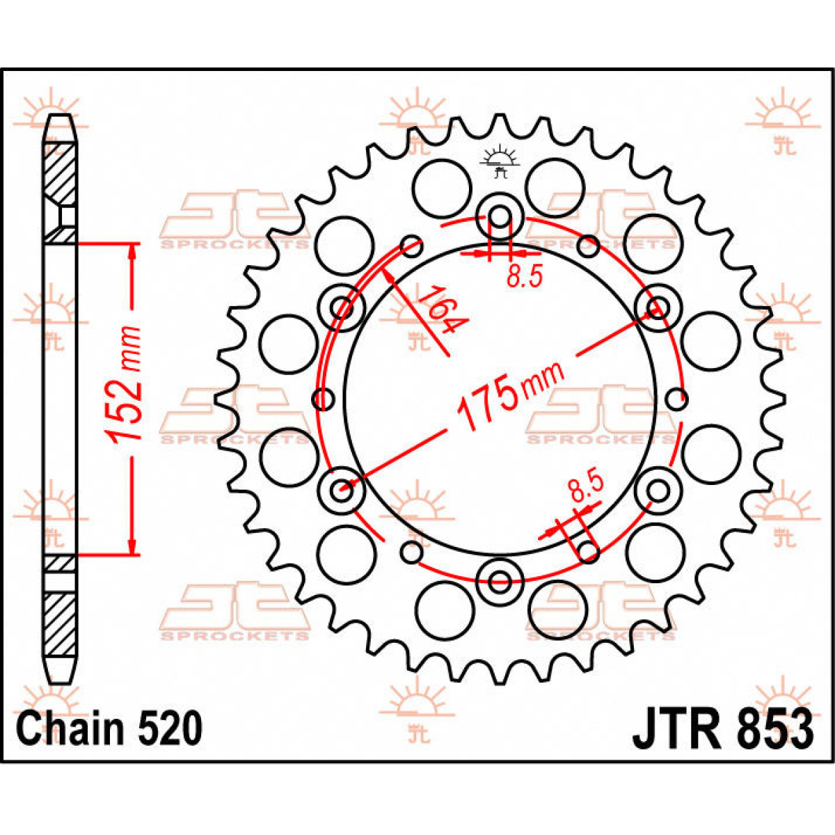 Tagumine hammasratas JT 40T 520
