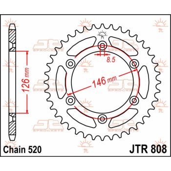 Tagumine hammasratas JT 39T 520