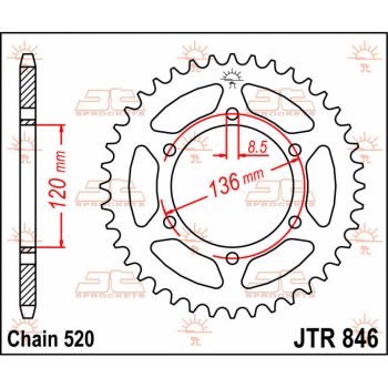 Tagumine hammasratas JT 39T 520