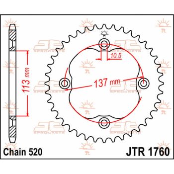 Tagumine hammasratas JT 40T 520