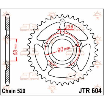 Tagumine hammasratas JT 40T 520