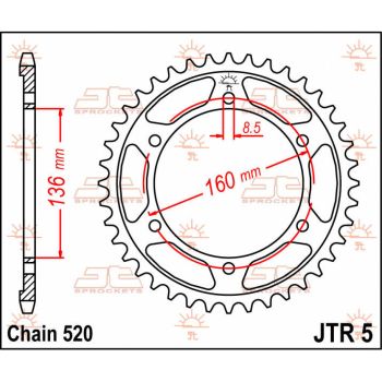 Tagumine hammasratas JT 44T 520