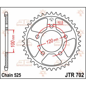 Tagumine hammasratas JT 44T 525