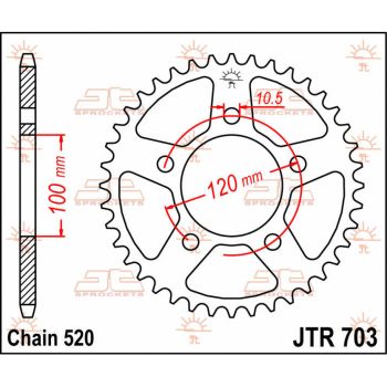 Tagumine hammasratas JT 44T 520