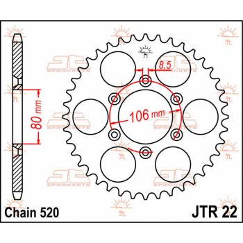 Tagumine hammasratas JT 45T 520