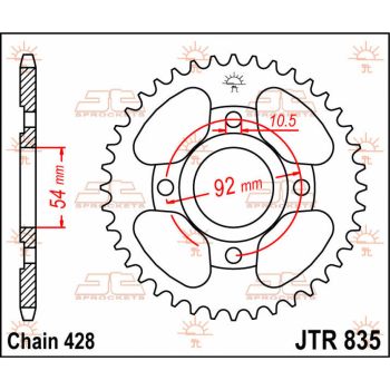 Tagumine hammasratas JT 45T 428