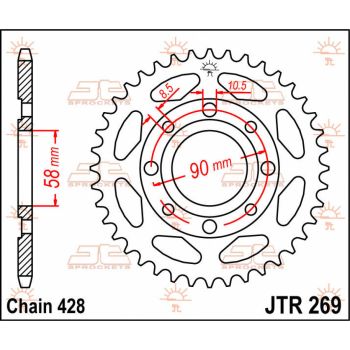 Tagumine hammasratas JT 47T 428