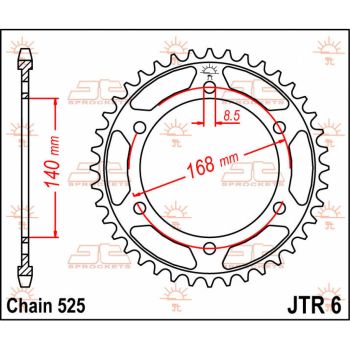 Tagumine hammasratas JT 47T 525
