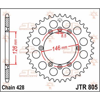 Tagumine hammasratas JT 50T 428