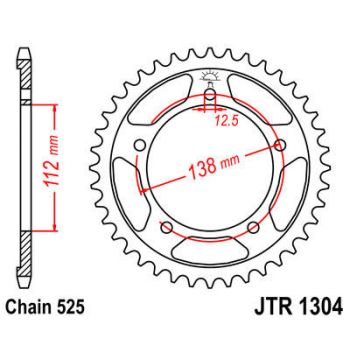 SPROCKET REAR 42T 525 BLK