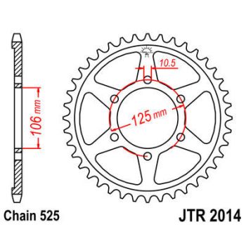 SPROCKET REAR 50T 525 BLK