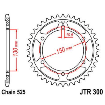 SPROCKET REAR T42 525 BLK
