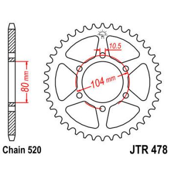 SPROCKET REAR 46T 520 BLK