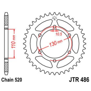 SPROCKET REAR 45T 520 BLK