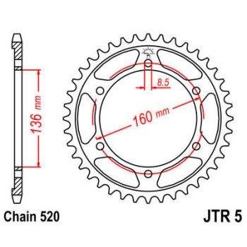 SPROCKET REAR 47T 520 BLK