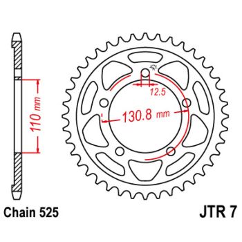 SPROCKET REAR 46T 525 BLK