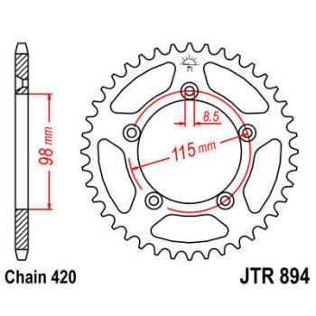 REAR SPROCKET 420 48T BLK
