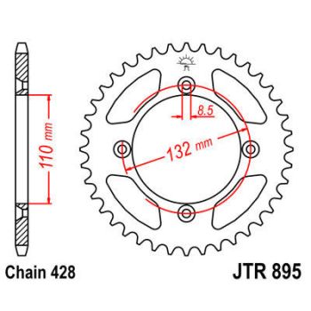 SPROCKET REAR 49T 428 BLK
