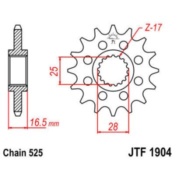 SPROCKET FRONT 525 15T