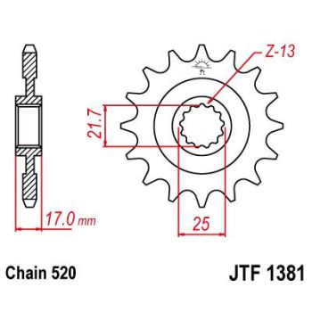 SPROCKET FRONT 520 16T RU