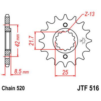 SPROCKET FRONT 16T 520 RU