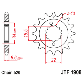 SPROCKET FRONT 15T 520