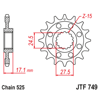 SPROCKET FRONT 15T 525