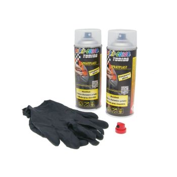 kooritav lakk Dupli-Color Sprayplast komplekt läbipaistev läikiv 2x400ml