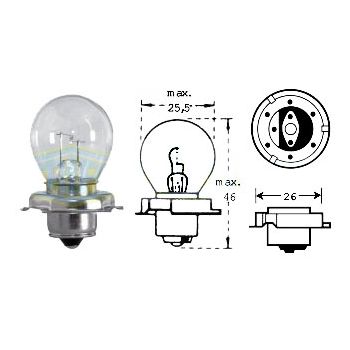 Polttimo 12v 15w P26s