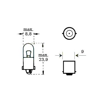 Bulb 12v 3w Ba 9s