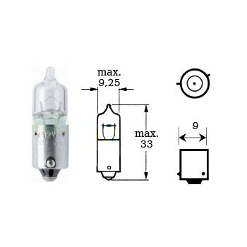 Bulb 12v H6w Bax 9s