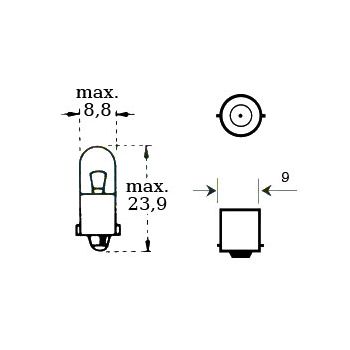 Bulb 12v 2w Ba 9s