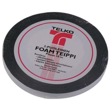 Kahepoolne teip, must, laius 25mm, 10m rullil.