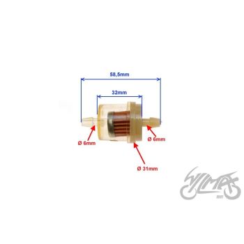 Bensiiniflter 6mm, paber element - universaalne