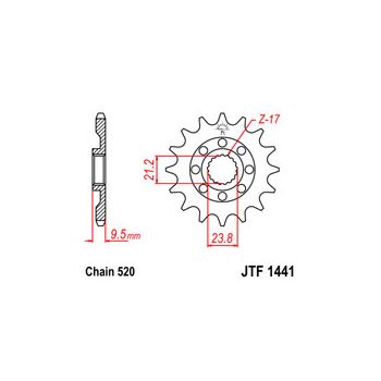 Esimene hammasratas JT 1441.15 self-cleaning