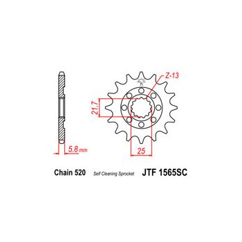 Esimene hammasratas JT 1565.14 self-cleaning