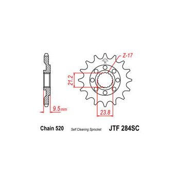 Esimene hammasratas JT 284.14 self-cleaning