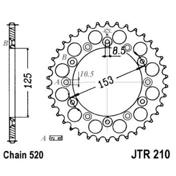 Tagumine hammasratas JT alu 210.53