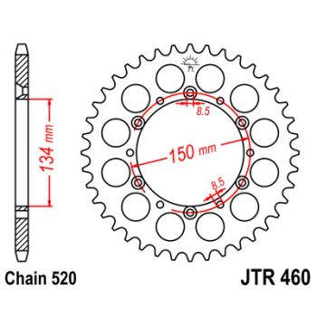 Tagumine hammasratas JT 460.39