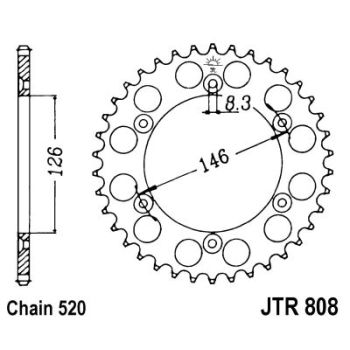 Tagumine hammasratas JT 808.48