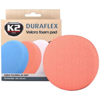 K2 DURAFLEX ORANGE MEDIUM ABRASIVE TAKJAKINNITUSEGA POLEERIMISPADI 150X25MM