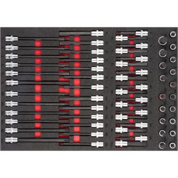 SCREWDRIVER SOCKET SET ? SIZE 5?–?19 MM · T20?–?T70 ? 62 PIECES