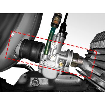 sisselaskekollektori / karburaatori adapter Schmitt 24mm, 21/18mm Simson S50, S51, S70, S83, KR51/1, KR51/2, SR50 jaoks